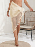 Women's Elegant Mesh Beach Sarong with Tassels