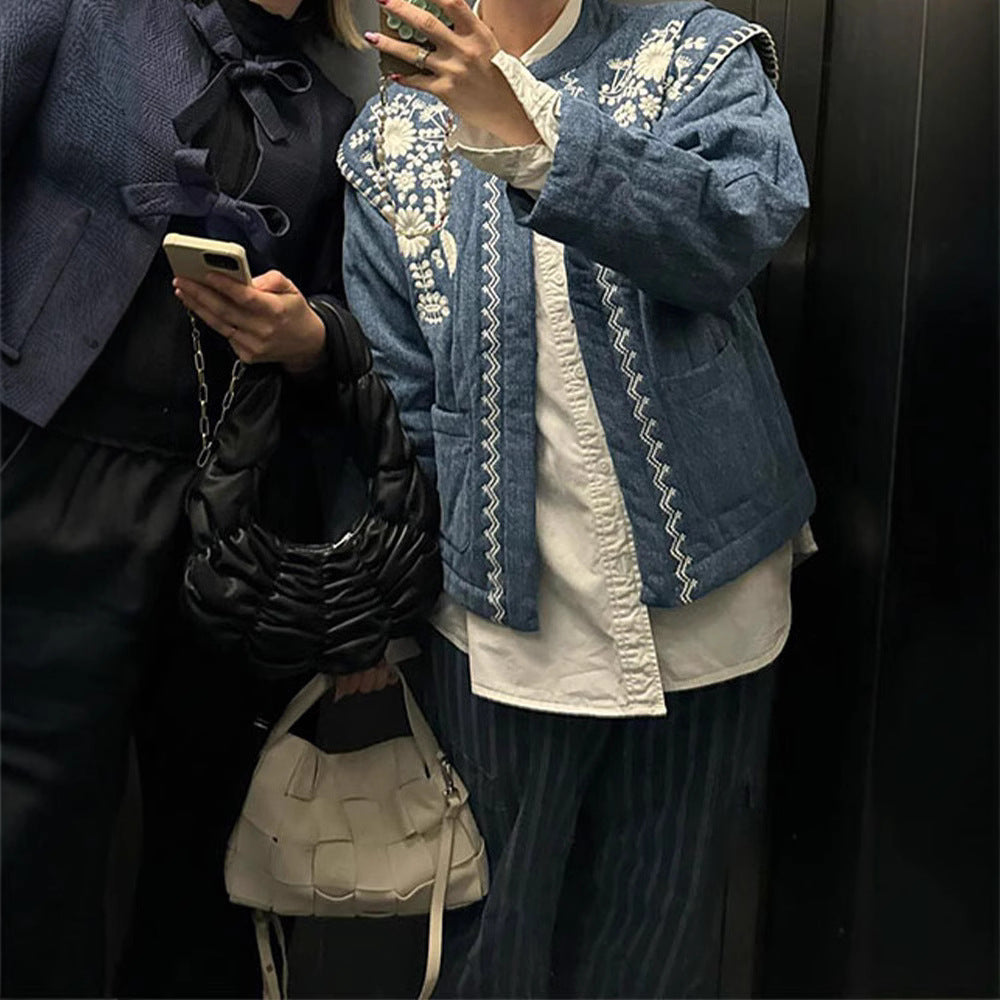Women's Embroidered Denim Jacket