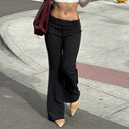 Women's Elegant Flared Pants with Vertical Stripes