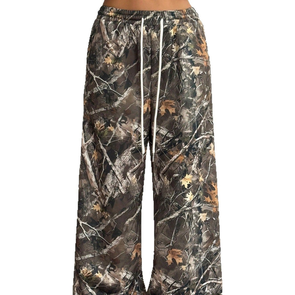 Women's High-Waisted Cargo Pants with All-Over Pattern