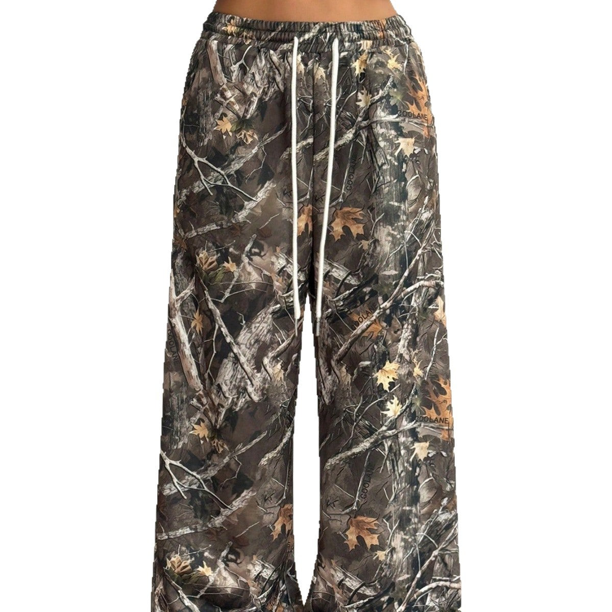 Women's High-Waisted Cargo Pants with All-Over Pattern