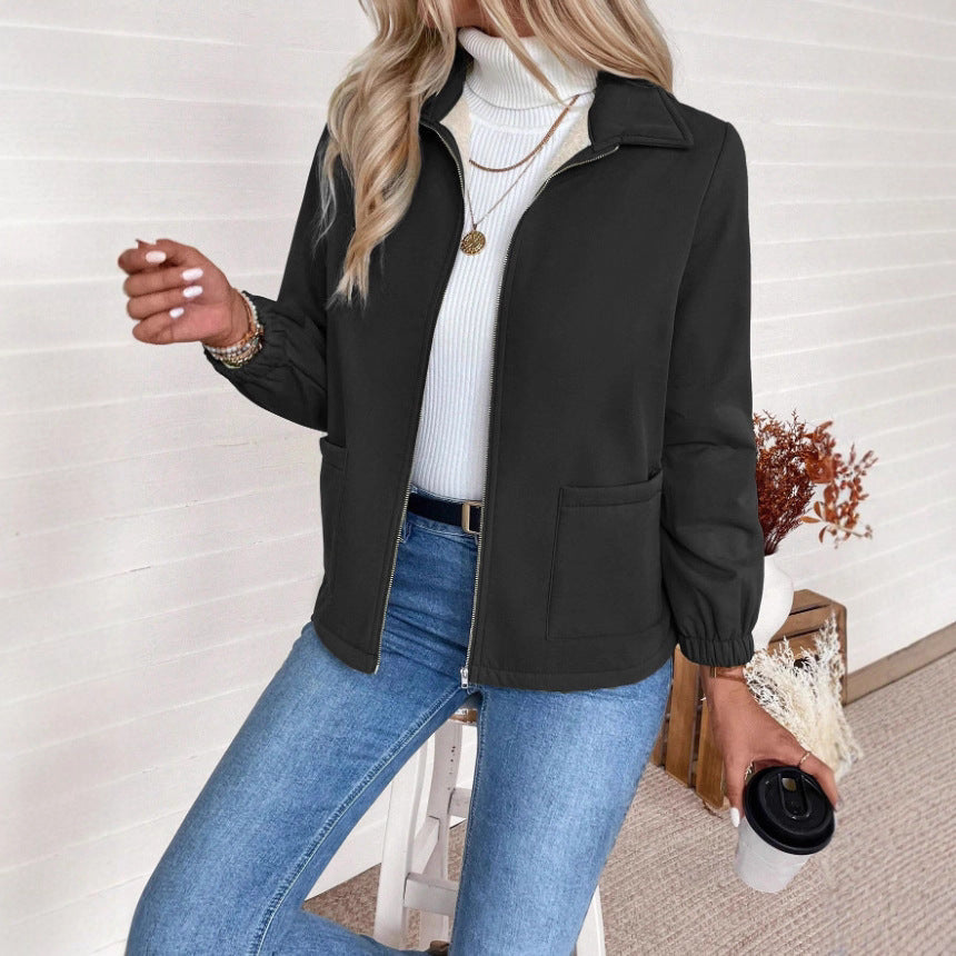 Women's Casual Quilted Jacket with High Collar