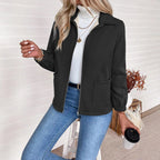 Women's Casual Quilted Jacket with High Collar