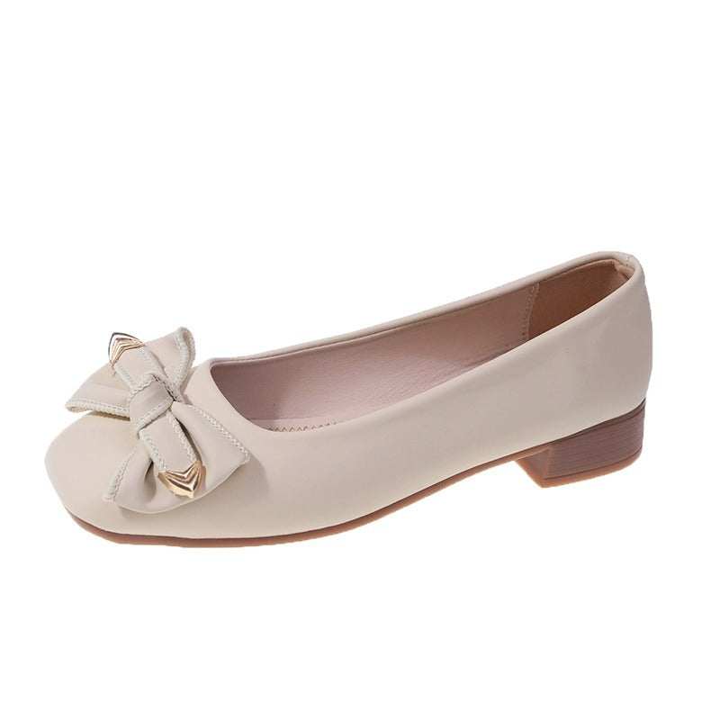 Women's Ballet Flats with Elegant Bow Detail and Soft Footbed