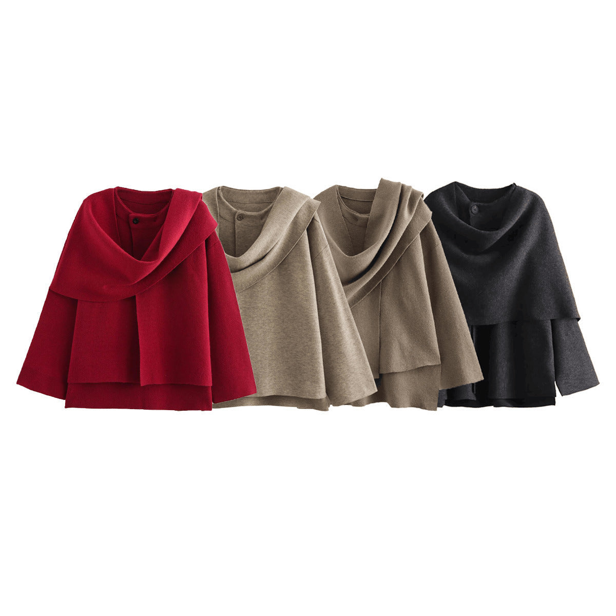Women's Asymmetric Poncho-Style Jacket