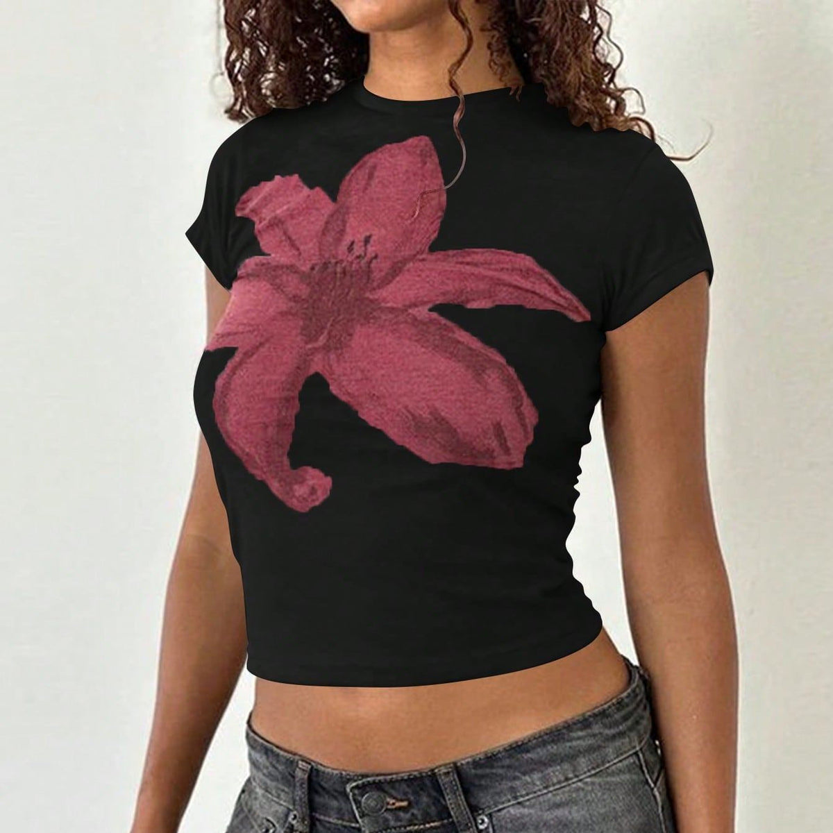 Women's Floral Crop T-Shirt