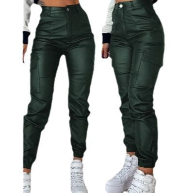 Women's Cargo Joggers with Elastic Waist and Side Pockets