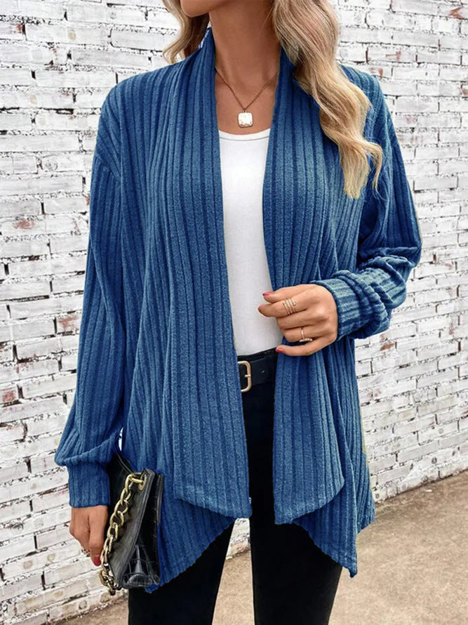 Women's Trendy Cardigan with Textured Design and Open Cut