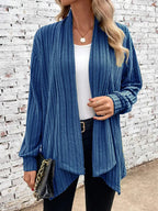 Women's Trendy Cardigan with Textured Design and Open Cut