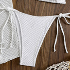 Women's Swimsuit Set with Mesh Design and Adjustable Details