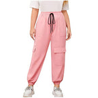 Women's Cargo Pants with Elastic Waistband and Modern Pockets