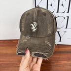 Men's Distressed Denim Adjustable Baseball Cap