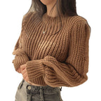 Women's Chunky Knit Sweater with Wide Fit and Dropped Shoulders