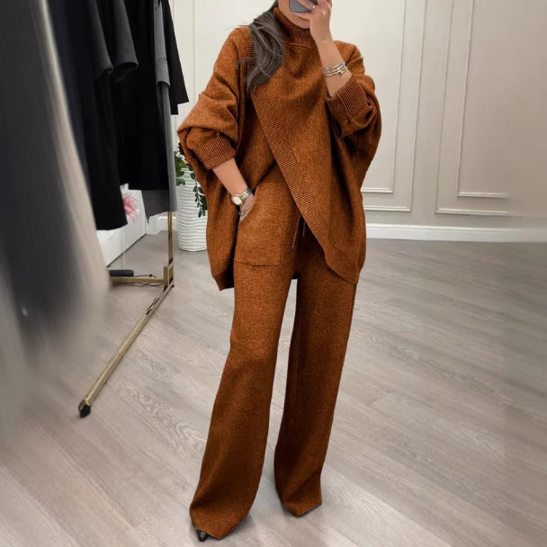 Women's Casual Knit Set with Wide Cut