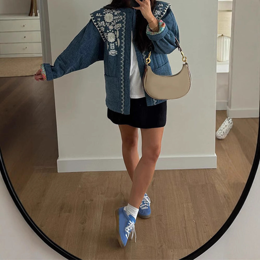 Women's Embroidered Denim Jacket