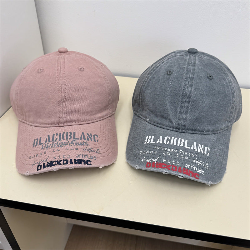 Men's Distressed Graphic Denim Cap