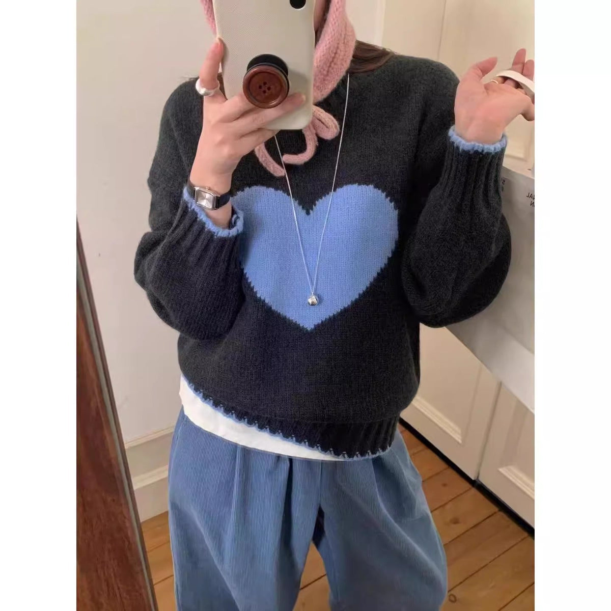 Women's Heart Motif Pullover