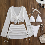 Women's Swimsuit Set with Mesh Design and Adjustable Details