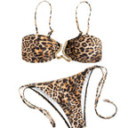 Women's Asymmetrical Bandeau Bikini with Gold Accents