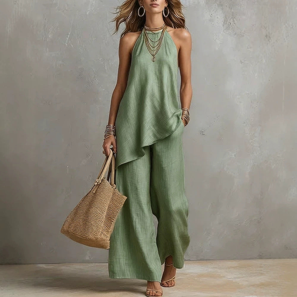 Women's Airy Jumpsuit with Asymmetrical Cut