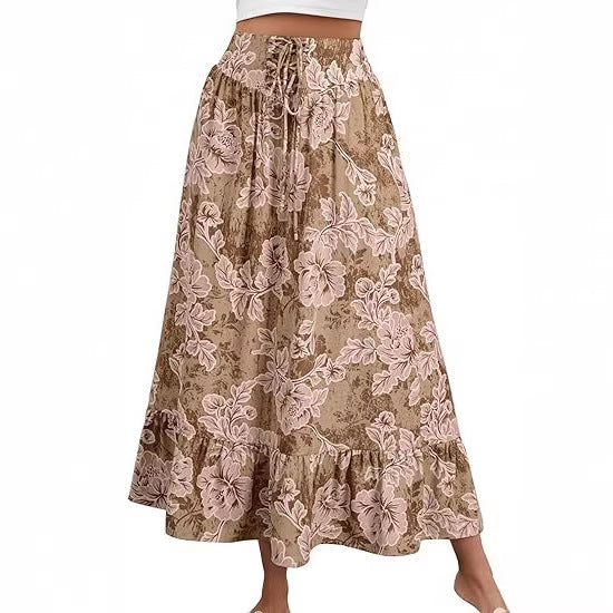 Women's Jumpsuit with Floral Print and Elastic Waist