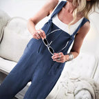 Women's Jumpsuit with Pockets and Adjustable Straps