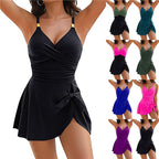 Women's Swimsuit with Wrap Skirt and Decorative Knot