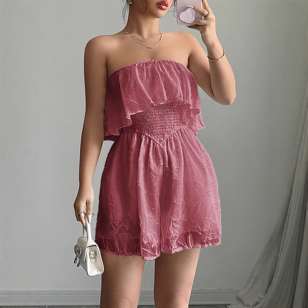 Women's Bandeau Jumpsuit with Ruffle Details
