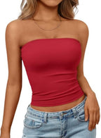 Women's Elastic Bandeau Top with Form-Fitting Cut