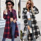 Women's Long-Sleeve Flannel Plaid Shirt