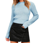 Women's Chunky Knit Sweater with Wide Cut and Texture