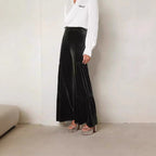 Women's Elegant High-Waisted Wide-Leg Velvet Pants