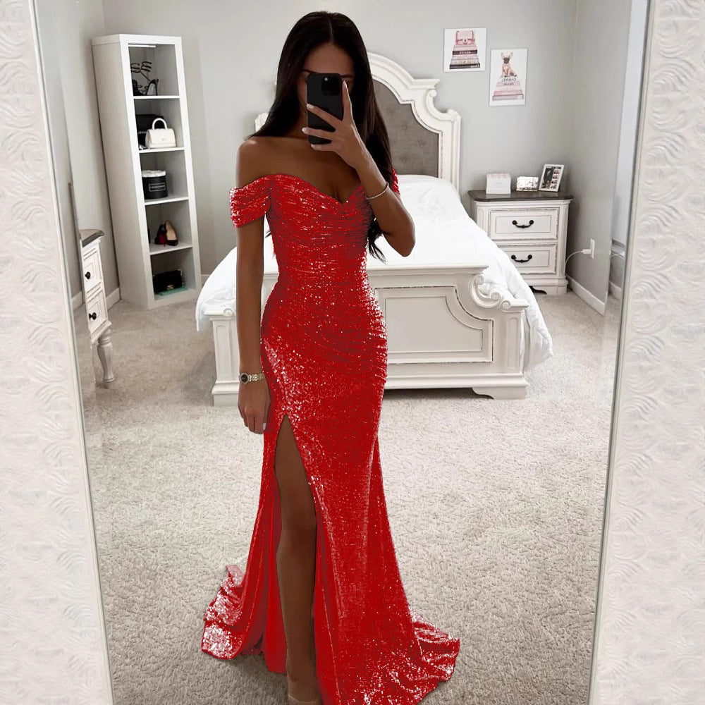 Women's Evening Dress with Shimmering Sequins