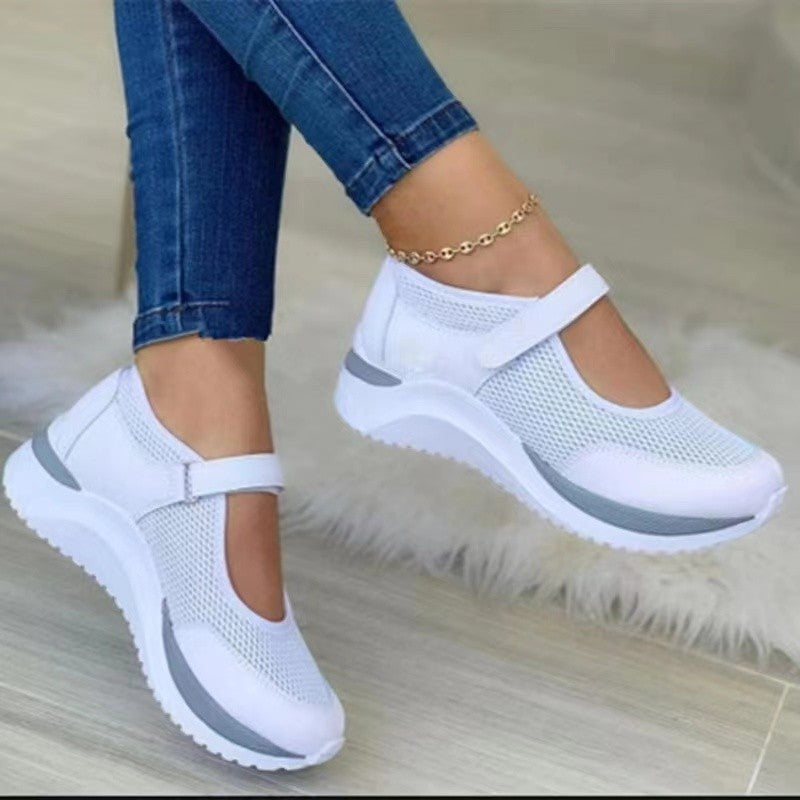 Women's Breathable Slip-on Sneakers with Adjustable Strap