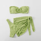 Women's Bandeau Bikini with Knot Detail and Wrap Skirt