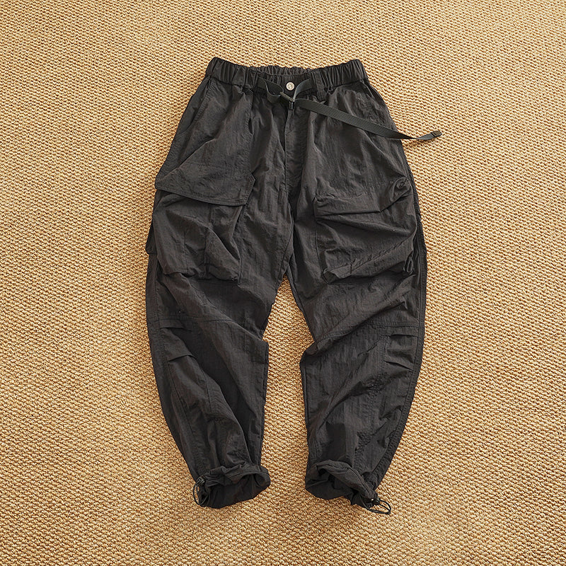 Women's Cargo Pants with Elastic Waistband and Multifunctional Pockets