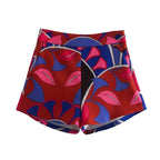 Women's Mini Skirt with Modern Floral Pattern and Elastic Waistband