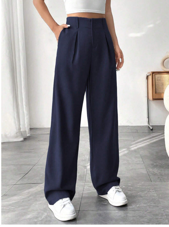Elegant Wide-Leg Pleated Trousers