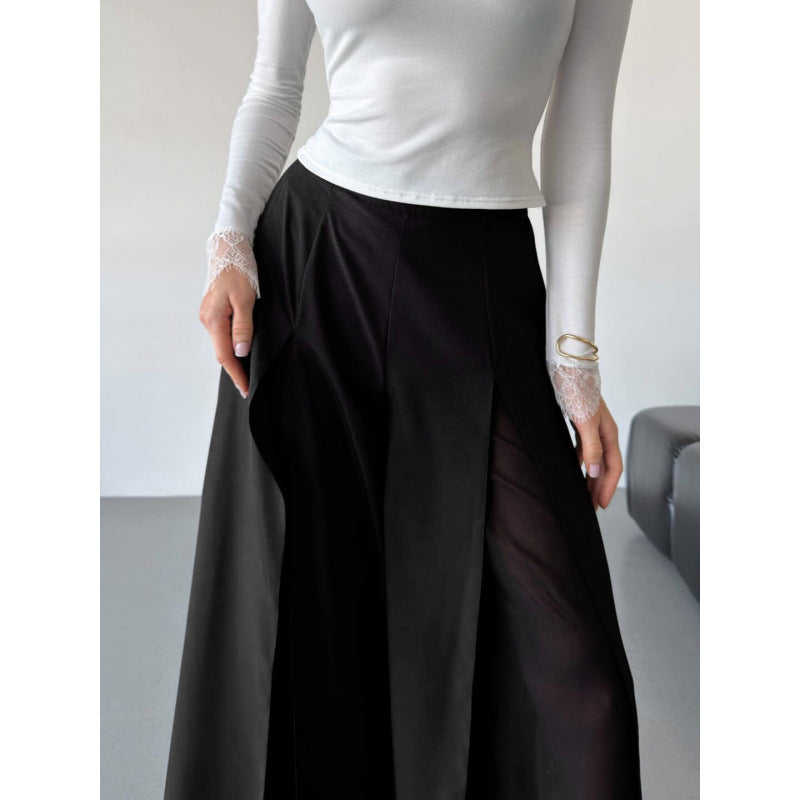 Elegant Long Trousers with Side Slits