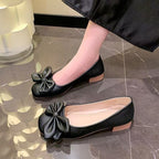 Women's Ballet Flats with Elegant Bow Detail
