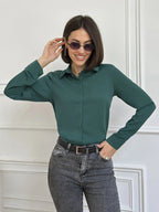 Elegant Women's Shirt Blouse with Luxurious Sheen