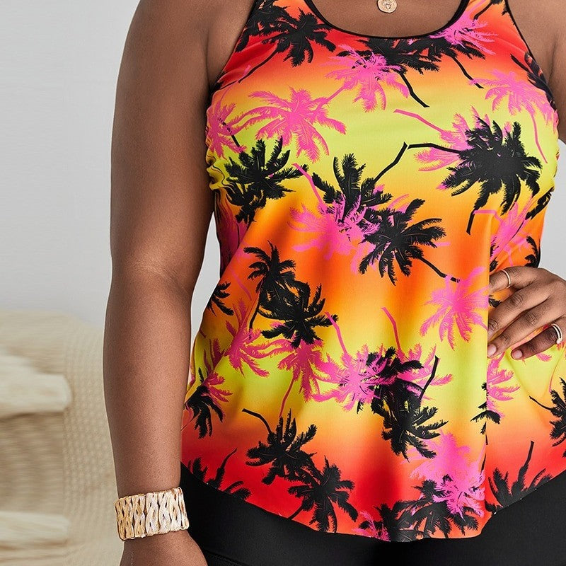 Women's Palm Print Swim Set