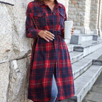 Women's Long-Sleeve Flannel Plaid Shirt