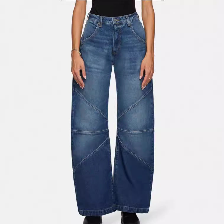 Women's Wide-Leg Jeans with Seam Detail