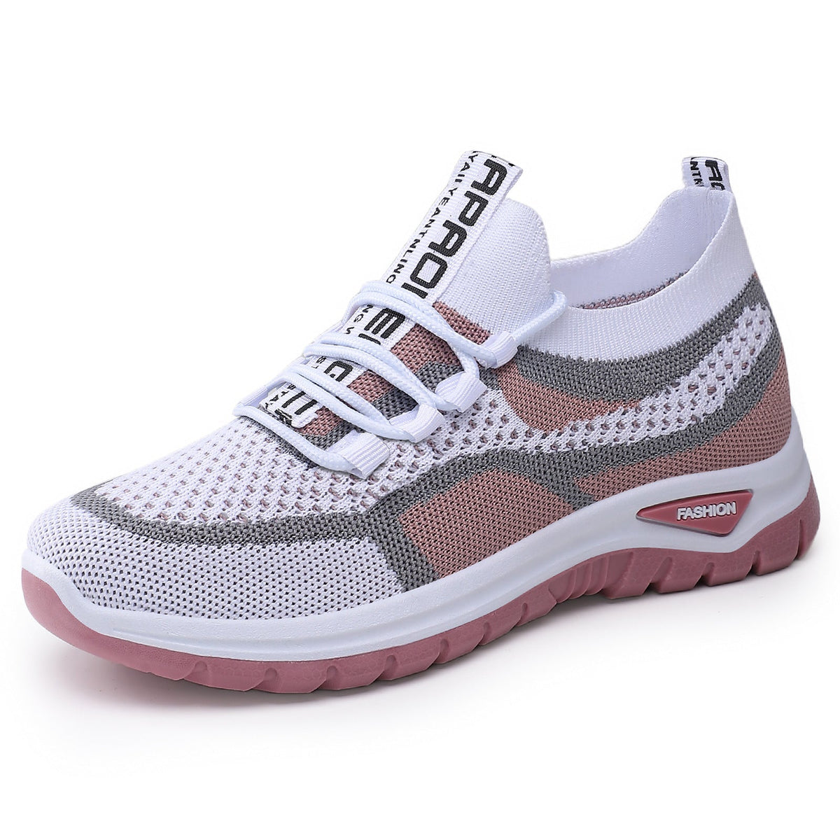 Women's Breathable Mesh Running Shoes with Elastic Lacing