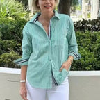 Women's Striped Long-Sleeve Blouse