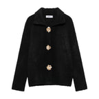 Women's Elegant Cardigan with Decorative Button Details