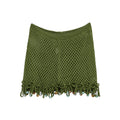 Women's Mesh Mini Skirt with Tassels