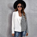 Women's Asymmetric Plaid Blazer