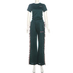 Women's Leisure Suit with Fringed Details